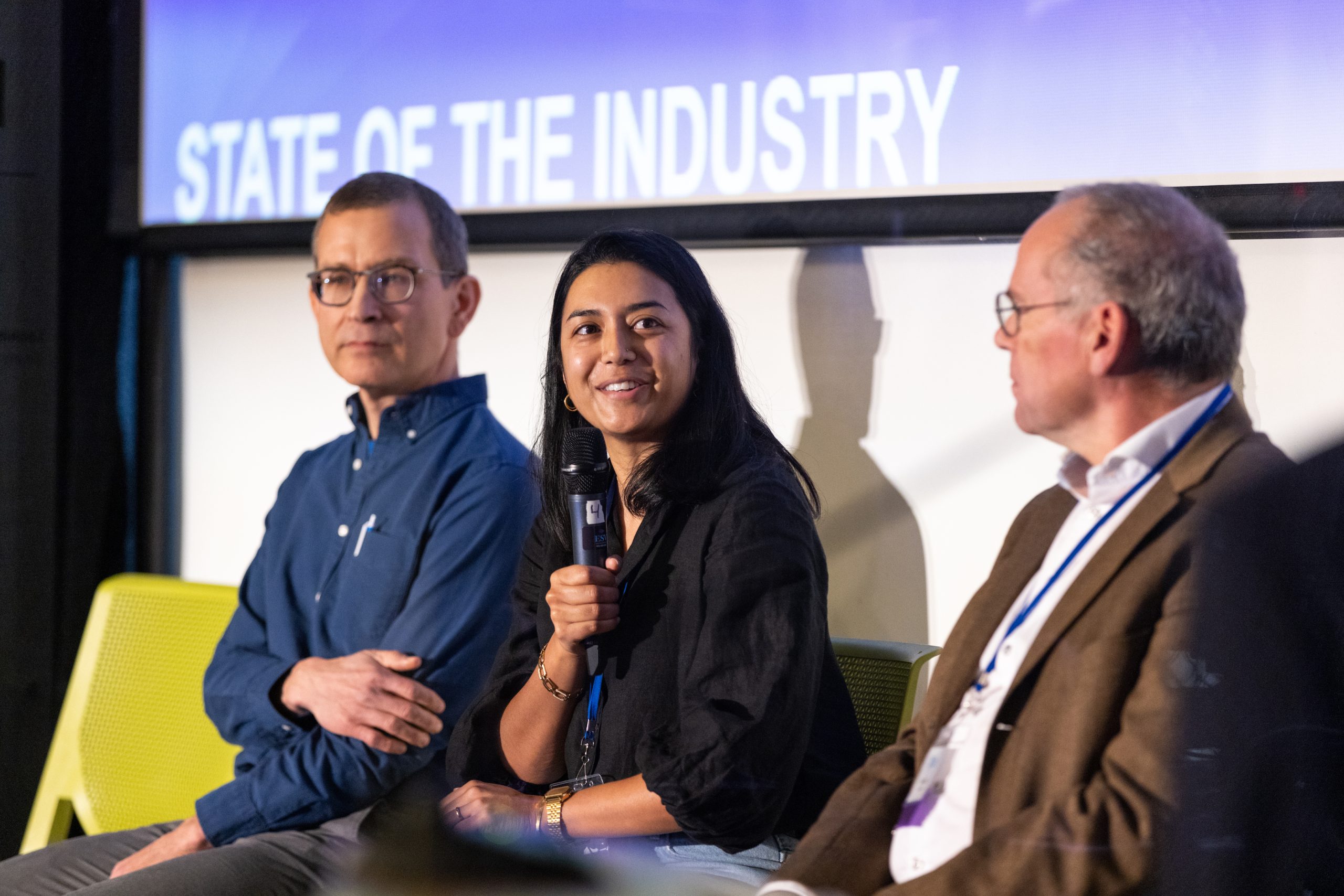 Panelists speak at the first annual Tufts Cellular Agriculture Innovation Day.